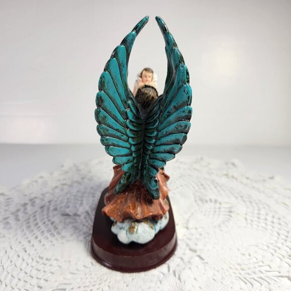 Adeline Collection Figurine Angel Holding a Baby Sitting on a Cloud on a Base - Picture 6 of 10
